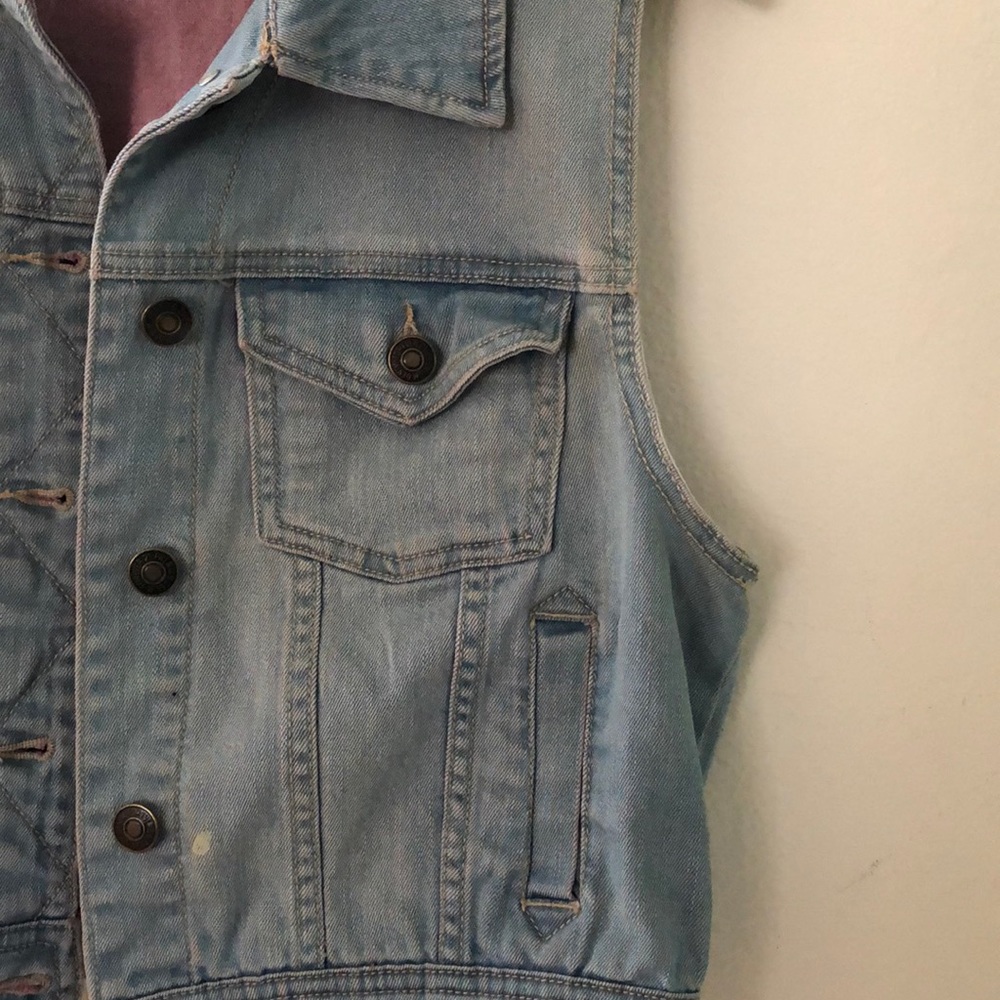 Cropped Denim Vest